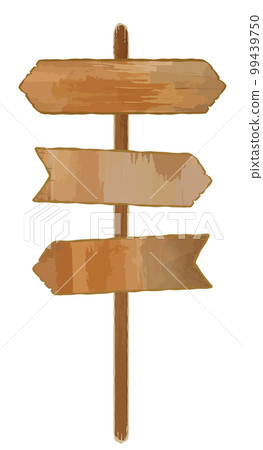 水彩木板箭頭標誌 99439750