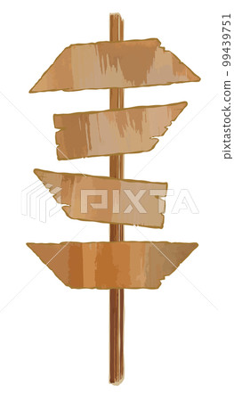old wooden arrow sign illustration material 99439751