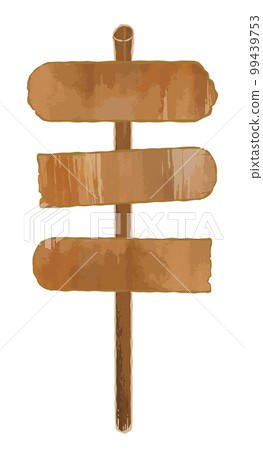 水彩木板標誌插圖素材 99439753