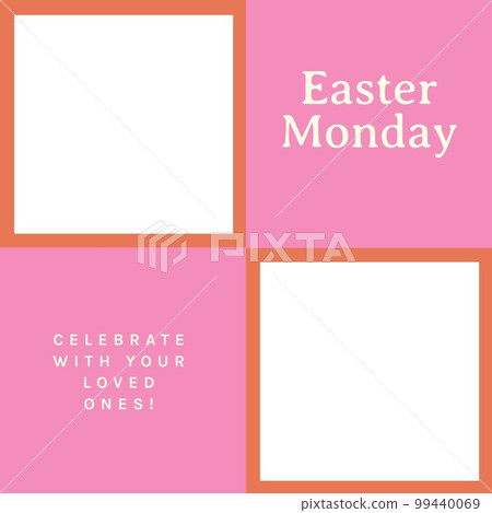 Composition of easter monday text and copy space on multi coloured background Composition of easter monday text and copy space on multi coloured background 99440069