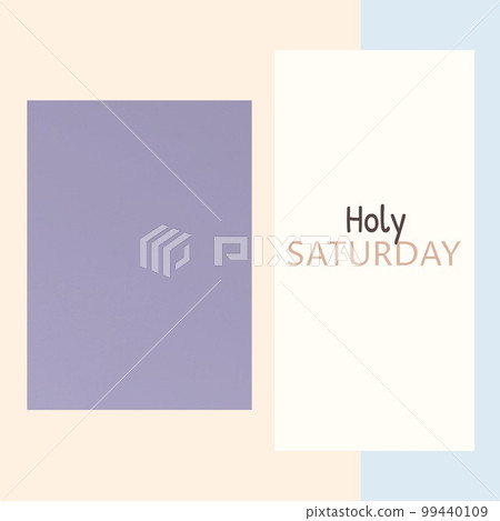 Composition of holy saturday text and copy space over multi coloured background 99440109