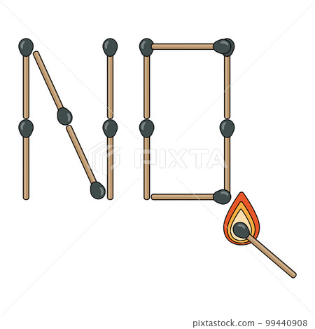 The word no from matches. Wooden whole 99440908