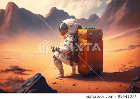 Astronaut Tourist Colonizer on other Planet. Generative AI Astronaut Tourist Colonizer on other Planet. Generative AI 99441074