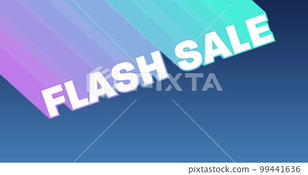 Flash sale graphic with colourful trails on dark blue background 99441636