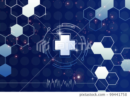 醫療圖標和心率監測器緊急醫療背景材料 99441758