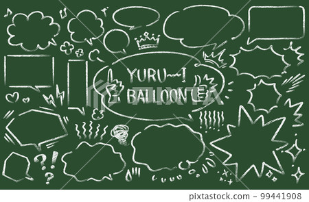 Loose speech bubble set blackboard, chalk style version 99441908