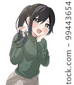 girl touching her hair 99443654