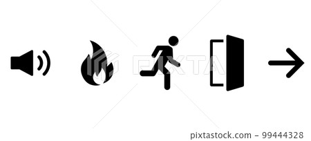 fire and escape icon fire and escape icon 99444328