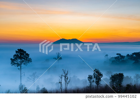 Thung Salaeng Luang National Park,The sun over the mountains and vast grasslands, Phetchabun Province, Thailand Thung Salaeng Luang National Park,The sun over the mountains and vast grasslands, Phetchabun Province, Thailand 99445102