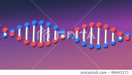 Composition of macro of dna strand on purple background Composition of macro of dna strand on purple background 99445271