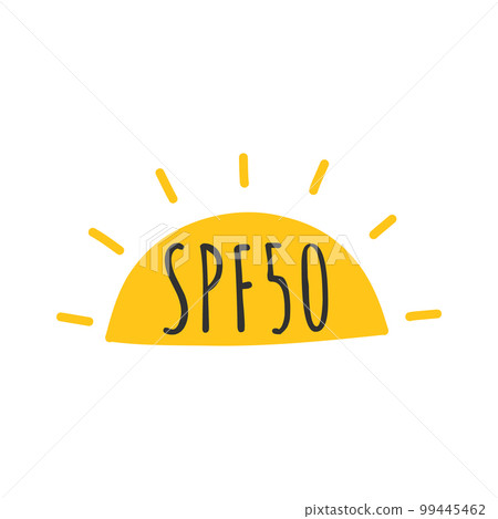 Sun protection icon. spf sign. Sunscreen protection and sun safety. Vector illustration. 99445462