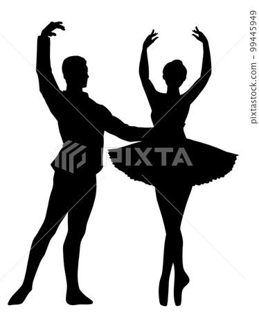 為古典芭蕾 9 擺姿勢的男人和女人 為古典芭蕾 9 擺姿勢的男人和女人 99445949