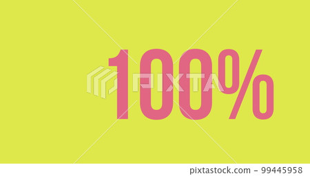 Composition of 100 percent over yellow background 99445958