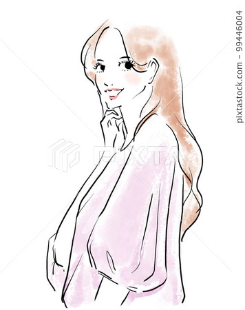 beautiful woman with long hair 99446004