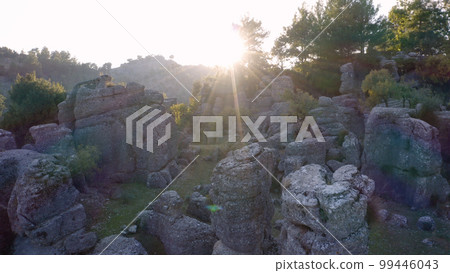 Breathtaking landscape of rock formations and mountains. Aerial panoramic view of Adam Kayalar rock formations. Selge, Antalya, Turkey. Breathtaking landscape of rock formations and mountains. Aerial panoramic view of Adam Kayalar rock formations. Selge, Antalya, Turkey. 99446043