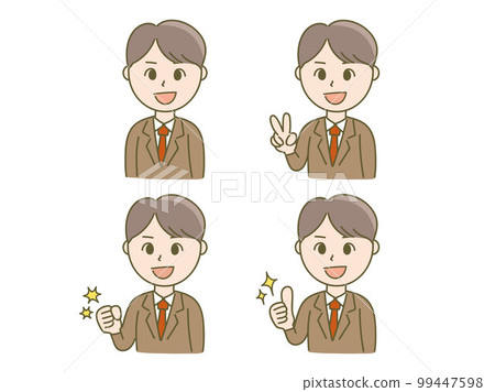 Businessman 4 pose set (peace_like_guts pose) 230221 99447598