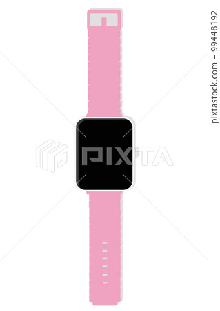 a pink smart watch on the white background fitness tracker 99448192