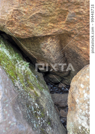 Upside down Jizo on the stone wall of Koriyama Castle 99448718