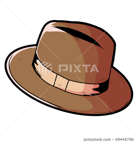 fedora hat illustration cute image 99448786