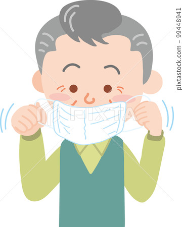 Person wearing a mask _ elderly man Person wearing a mask _ elderly man 99448941