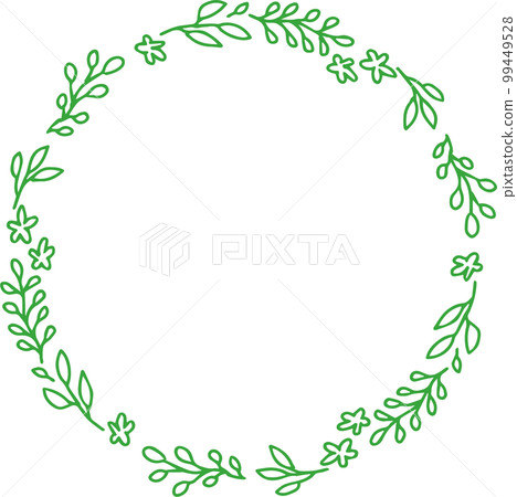 hand drawn leaf frame 99449528