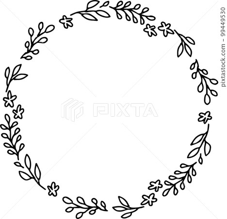 hand drawn leaf frame 99449530
