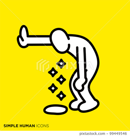 Simple human icon series "Vomiting person" 99449546