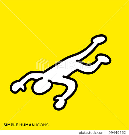 簡單的人類圖標系列“跌倒” 99449562