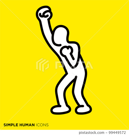 簡單的人類圖標系列“支持者” 99449572