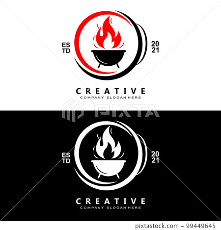 Barbeque Grill Logo, Grilled Food Vector, Design Suitable For Restaurant, Grill Shop, Smoked Meat 99449645
