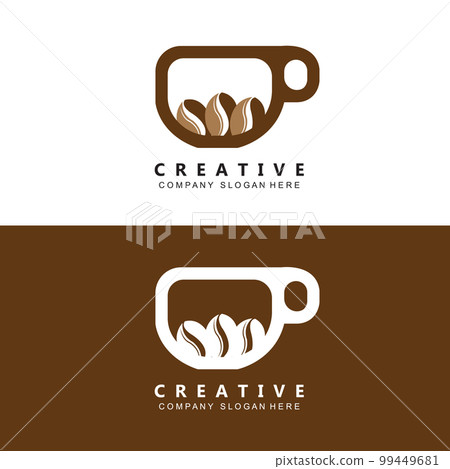 Coffee Logo Vector Caffeine Drink Symbol With Coffee Brown Color Design For Restaurant, Cafe And Bar. 99449681