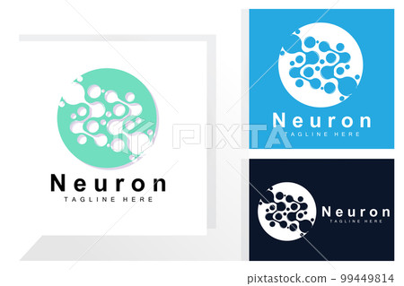 Neuron Logo Design Vector nerve cell illustration Molecular DNA health brand 99449814