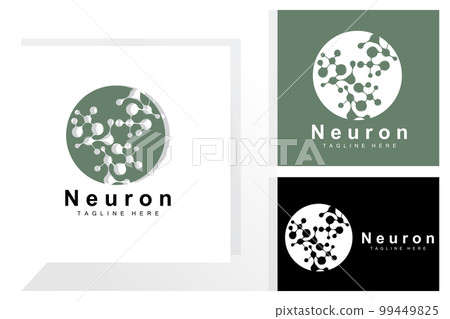 Neuron Logo Design Vector nerve cell illustration Molecular DNA health brand 99449825