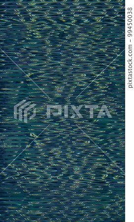 Glitch texture. Static distortion. Digital artifacts. Green blue orange color waves noise on dark illustration abstract background. 99450038