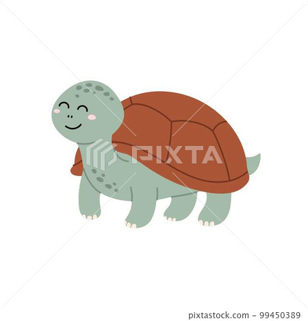 Cute turtle cartoon smiling. Vector illustration 99450389