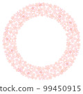 Cherry blossom wreath round background 99450915