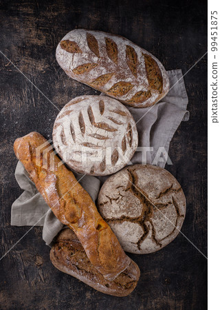 Fresh homemade bread with a crispy crust 99451875