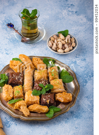 Ramadan iftar traditional desserts baklava and dates Ramadan iftar traditional desserts baklava and dates 99452034