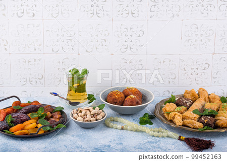 Ramadan iftar traditional desserts baklava and dates Ramadan iftar traditional desserts baklava and dates 99452163