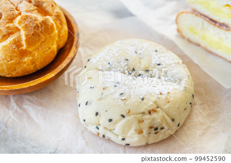 Black sesame cream cheese bread Black sesame cream cheese bread 99452590