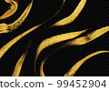 A background image in which a golden curve is drawn with a brush on a black background with a checkered pattern 99452904