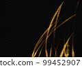 A background image in which a golden curve is drawn from bottom to top with a brush on a black background with a checkered pattern 99452907