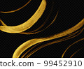 A background image in which a golden curve is drawn with a brush on a black background with a checkered pattern 99452910