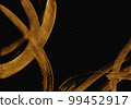 A background image in which a golden curve is drawn with a brush on a black background with a checkered pattern 99452917