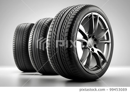 New car wheels for auto industry, service and maintenance repair business technology automotive concept. Neural network AI generated art New car wheels for auto industry, service and maintenance repair business technology automotive concept. Neural network AI generated art 99453089
