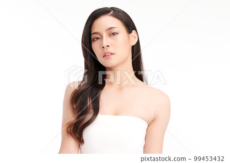 Beautiful young asian woman with clean fresh skin on white background, Face care, Facial treatment, Cosmetology, beauty and spa, Asian women portrait. Beautiful young asian woman with clean fresh skin on white background, Face care, Facial treatment, Cosmetology, beauty and spa, Asian women portrait. 99453432