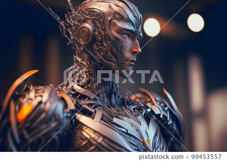 Male store humanoid robot