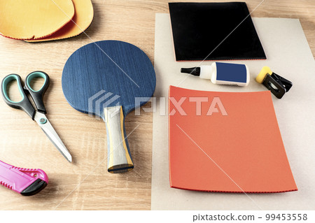 New Rubber Pads on Professional Table Tennis Rackets 99453558