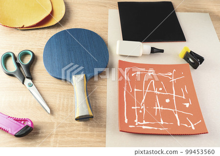 New Rubber Pads on Professional Table Tennis Rackets New Rubber Pads on Professional Table Tennis Rackets 99453560