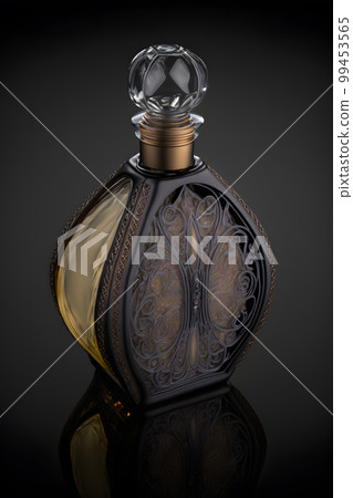 A Bottle of Perfume Women Eau De Parfum in Bottle Isolated on Black. Fragrance for Women Perfume Spray. Neural network AI generated art A Bottle of Perfume Women Eau De Parfum in Bottle Isolated on Black. Fragrance for Women Perfume Spray. Neural network AI generated art 99453565